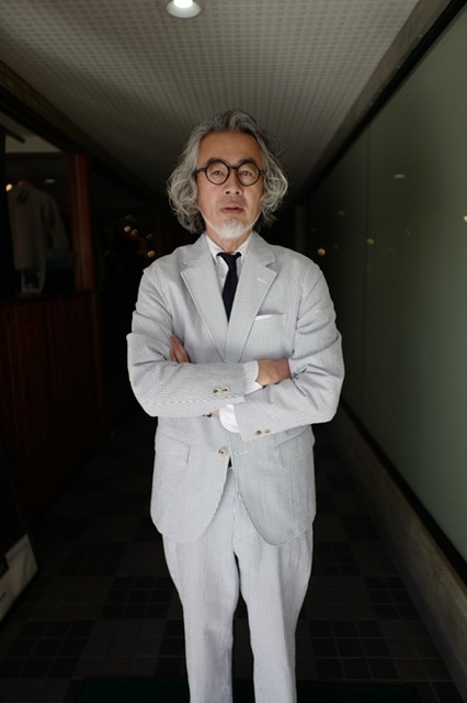 【新品】tomorrow landcollection サッカー ジャケット シルキーサッカー ダブルブレストライトジャケット （テーラード